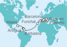 Itinerario del Crucero desde Miami a Barcelona - MSC Cruceros