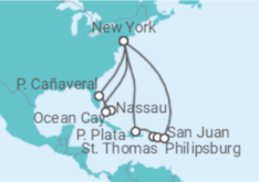 Itinerario del Crucero Puerto Rico, Islas Vírgenes - Eeuu, Saint Maarten, USA, Bahamas - MSC Cruceros