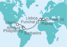 Itinerario del Crucero Saint Maarten, Antigua Y Barbuda, Barbados, Portugal, España - MSC Cruceros