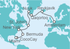 Itinerario del Crucero desde Amsterdam (Holanda) a Miami - Royal Caribbean