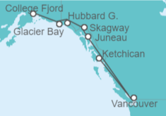 Itinerario del Crucero Alaska - Princess Cruises