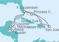 Itinerario del Crucero Puerto Rico, Bahamas, USA, México, Honduras, Belice - Princess Cruises