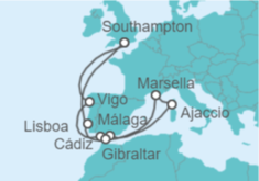 Itinerario del Crucero España, Francia, Gibraltar, Portugal - Princess Cruises