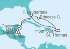 Itinerario del Crucero Honduras, Belice, México, USA, Puerto Rico, Islas Vírgenes - Eeuu - Princess Cruises