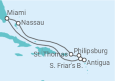 Itinerario del Crucero Antigua Y Barbuda, Saint Maarten, Islas Vírgenes - Eeuu, Bahamas - Princess Cruises