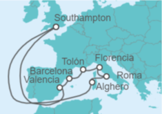 Itinerario del Crucero España, Francia, Italia - Princess Cruises