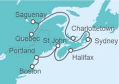 Itinerario del Crucero Canadá - Princess Cruises
