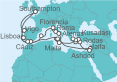 Itinerario del Crucero España, Italia, Israel, Grecia, Turquía, Malta, Portugal - Princess Cruises