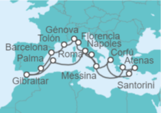 Itinerario del Crucero Grecia, Turquía, Italia, Francia, España, Gibraltar - Princess Cruises