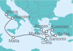 Itinerario del Crucero Grecia, Turquía, Malta, Italia - Princess Cruises