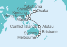 Itinerario del Crucero desde Yokohama a Melbourne (Australia) - Princess Cruises