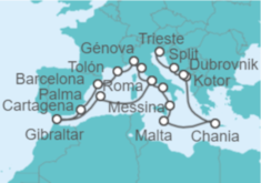 Itinerario del Crucero desde Civitavecchia (Roma) a Trieste (Italia) - Princess Cruises