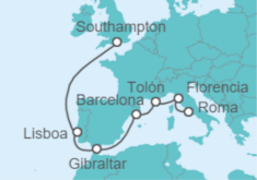 Itinerario del Crucero Italia, Francia, España, Gibraltar, Portugal - Princess Cruises