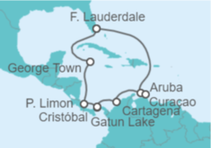 Itinerario del Crucero Aruba, Curaçao, Colombia, Panamá, Costa Rica, Islas Caimán - Princess Cruises