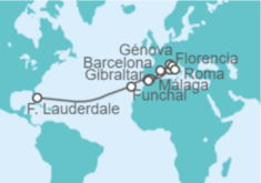 Itinerario del Crucero Portugal, España, Gibraltar, Francia, Italia - Princess Cruises