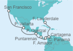 Itinerario del Crucero Colombia, Panamá, Costa Rica, México - Princess Cruises