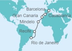 Itinerario del Crucero Brasil, Cabo Verde, España, Marruecos - Costa Cruceros