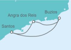 Itinerario del Crucero Brasil - Costa Cruceros