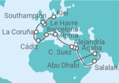 Itinerario del Crucero desde Abu Dhabi (EAU)  a Kiel (Alemania) - MSC Cruceros