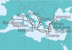 Itinerario del Crucero desde Civitavecchia (Roma) a Barcelona (España) - Princess Cruises