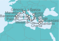 Itinerario del Crucero Francia, Italia, Montenegro, Grecia, Turquía, España - Princess Cruises