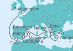 Itinerario del Crucero desde Atenas (Grecia) a Southampton (Londres) - Princess Cruises