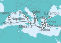 Itinerario del Crucero desde Civitavecchia (Roma) a Barcelona (España) - Princess Cruises