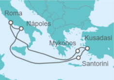 Itinerario del Crucero Grecia, Italia - MSC Cruceros