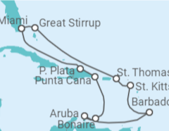 Itinerario del Crucero Aruba, Barbados, Islas Vírgenes - Eeuu - Norwegian Cruise Line