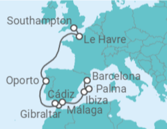 Itinerario del Crucero Francia, Portugal, Gibraltar, España - Norwegian Cruise Line