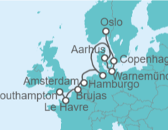 Itinerario del Crucero Francia, Bélgica, Holanda, Alemania, Dinamarca - Norwegian Cruise Line