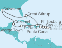 Itinerario del Crucero Islas Vírgenes - Reino Unido, Saint Maarten, Puerto Rico, Islas Caimán, México - Norwegian Cruise Line