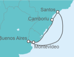 Itinerario del Crucero Uruguay, Argentina - Costa Cruceros