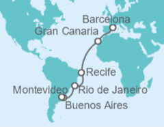 Itinerario del Crucero Argentina, Brasil, España - Costa Cruceros