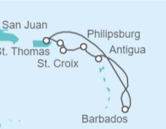 Itinerario del Crucero Islas Vírgenes - Eeuu, Saint Maarten, Antigua Y Barbuda, Barbados - Royal Caribbean