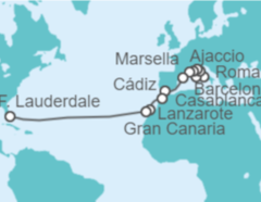 Itinerario del Crucero desde Civitavecchia (Roma) a Fort Lauderdale (Miami) - Princess Cruises