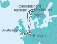 Itinerario del Crucero Noruega, Bélgica - Cunard