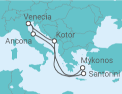 Itinerario del Crucero Italia, Montenegro, Grecia TI - MSC Cruceros