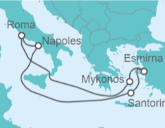 Itinerario del Crucero Grecia, Italia TI - MSC Cruceros