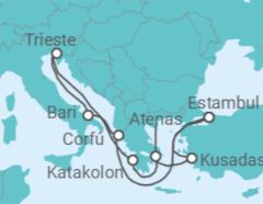 Itinerario del Crucero Grecia, Italia, Turquía TI - MSC Cruceros