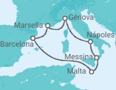 Itinerario del Crucero Italia, Malta, España, Francia TI - MSC Cruceros