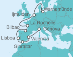 Itinerario del Crucero Holanda, España, Portugal, Gibraltar TI - MSC Cruceros