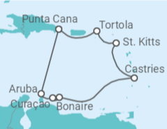 Itinerario del Crucero Aruba, Curaçao, Santa Lucía, Islas Vírgenes - Reino Unido - Norwegian Cruise Line