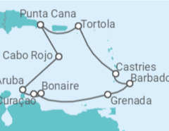 Itinerario del Crucero Aruba, Curaçao, Barbados, Santa Lucía, Islas Vírgenes - Reino Unido - Norwegian Cruise Line