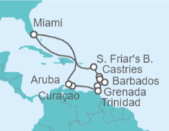 Itinerario del Crucero Martinica, Santa Lucía, Barbados, Trinidad Y Tobago, Curaçao, Aruba - Princess Cruises