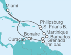Itinerario del Crucero Saint Maarten, Martinica, Barbados, Trinidad Y Tobago, Curaçao - Princess Cruises