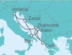 Itinerario del Crucero Croacia, Grecia, Montenegro, Italia - MSC Cruceros
