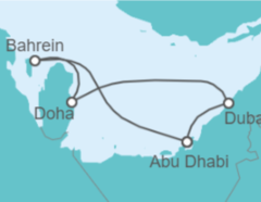 Itinerario del Crucero Qatar, Emiratos Arabes - MSC Cruceros