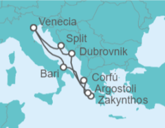 Itinerario del Crucero Grecia, Croacia, Italia - Costa Cruceros