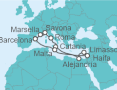 Itinerario del Crucero Israel, Chipre, Egipto, Malta, España, Francia, Italia - Costa Cruceros